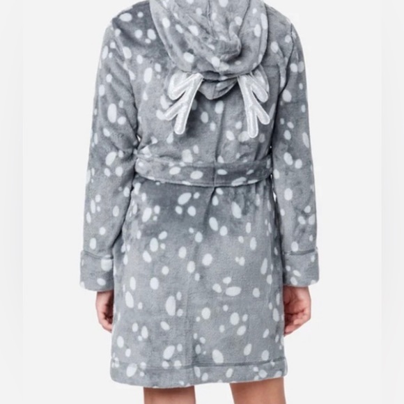 Justice Girls Reindeer Deer Hooded Felt Wrap Robe w/ Belt & 3D Antlers XL 16-18 - Picture 7 of 12
